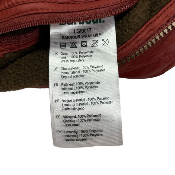 BARBOUR Wray Gilet Quilted Vest in Deep Claret Red Zip Snap Overlay Women's 4 - Picture 11 of 12